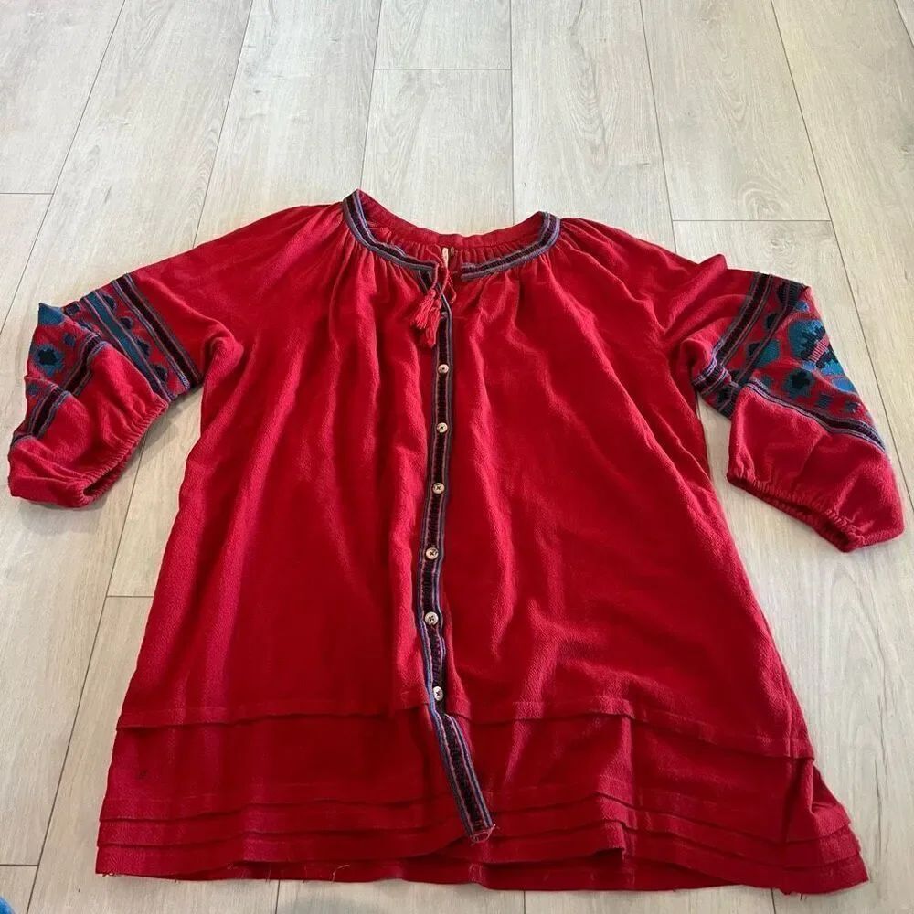 Free People In The Clear Embroidered Tunic Dress Size S